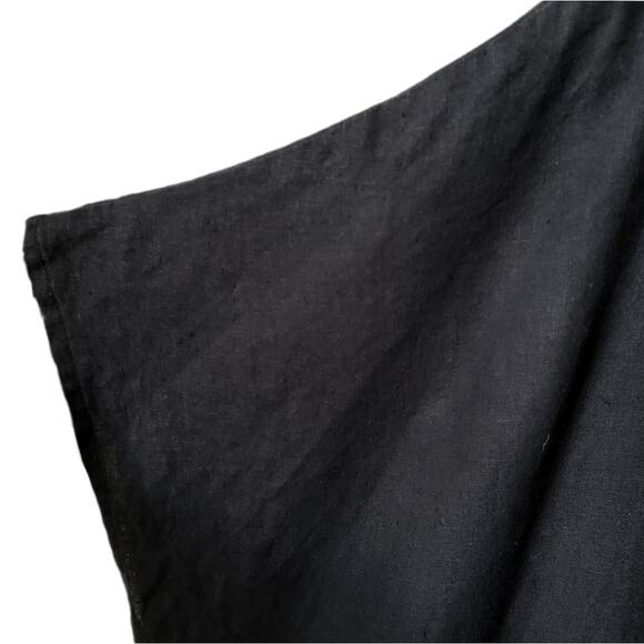Olars Ulla Sweden Black Linen Tunic Top 1X Lagenlook Minimalist Modern Relaxed - Picture 3 of 10